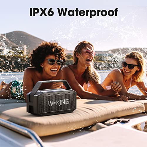 Bluetooth Speakers, 60W RMS(80W Peak) Portable Loud Bluetooth Speaker with Deep Bass, IPX6 Waterproof Outdoor Powerful Speaker, Bluetooth 5.0, 40H Playtimes, Power Bank, TF Card, AUX, NFC, EQ
