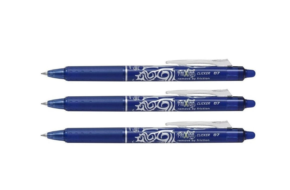 Pack of 3 Blue 0.7mm Erasable Gel Pens