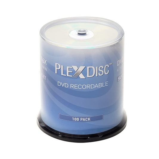 DVD-R 4.7GB 16X Silver Inkjet Printable Surface 100 Pack