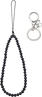 Beaded Phone Charm Wrist Strap with Gemstones
