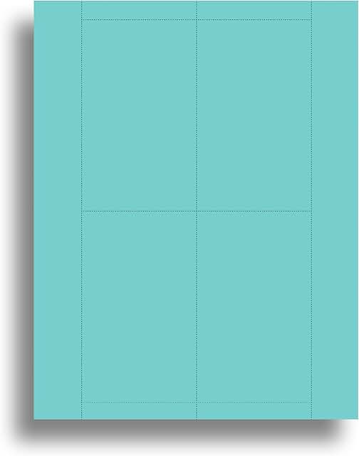 Bright Blue Printable Index Cards, 3x5, 25 Sheets