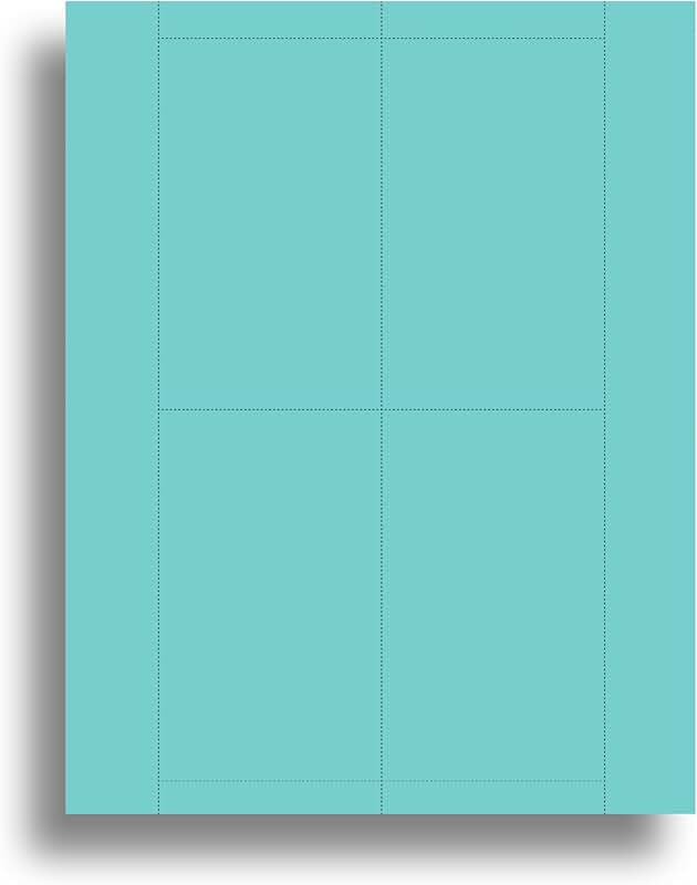 Bright Blue Printable Index Cards, 3x5, 25 Sheets