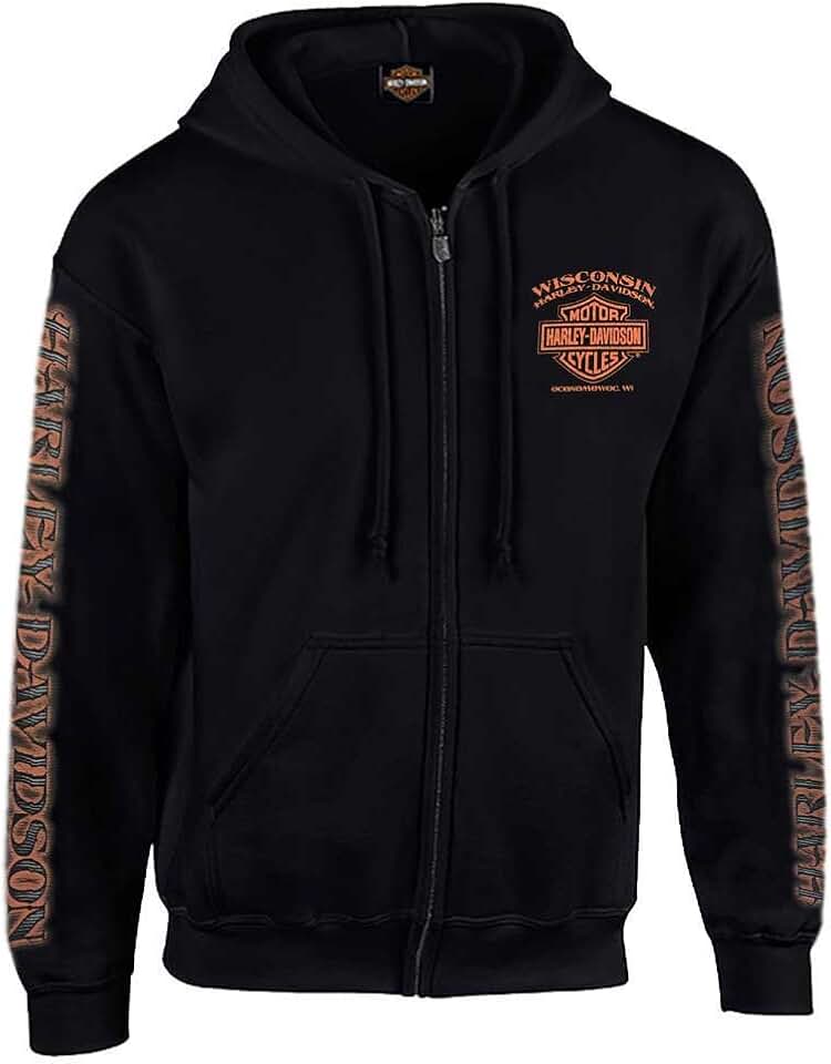 Men's Black Piston Long Sleeve Full-Zip Hoodie