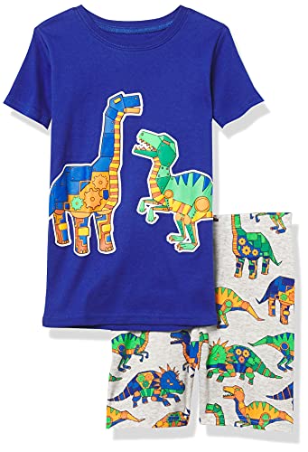 The Children s  Baby and Toddler Boys Robot Dino Snug Fit Cotton Pajamas, H T Lunar, 0-3 Months