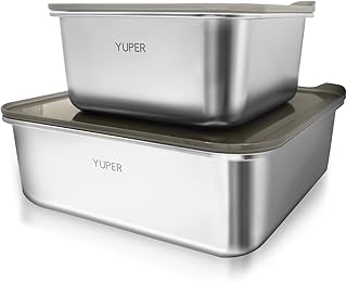 Stainless Steel Food Storage Containers, 2 Pack