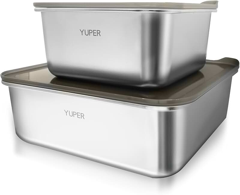 Stainless Steel Food Storage Containers, 2 Pack