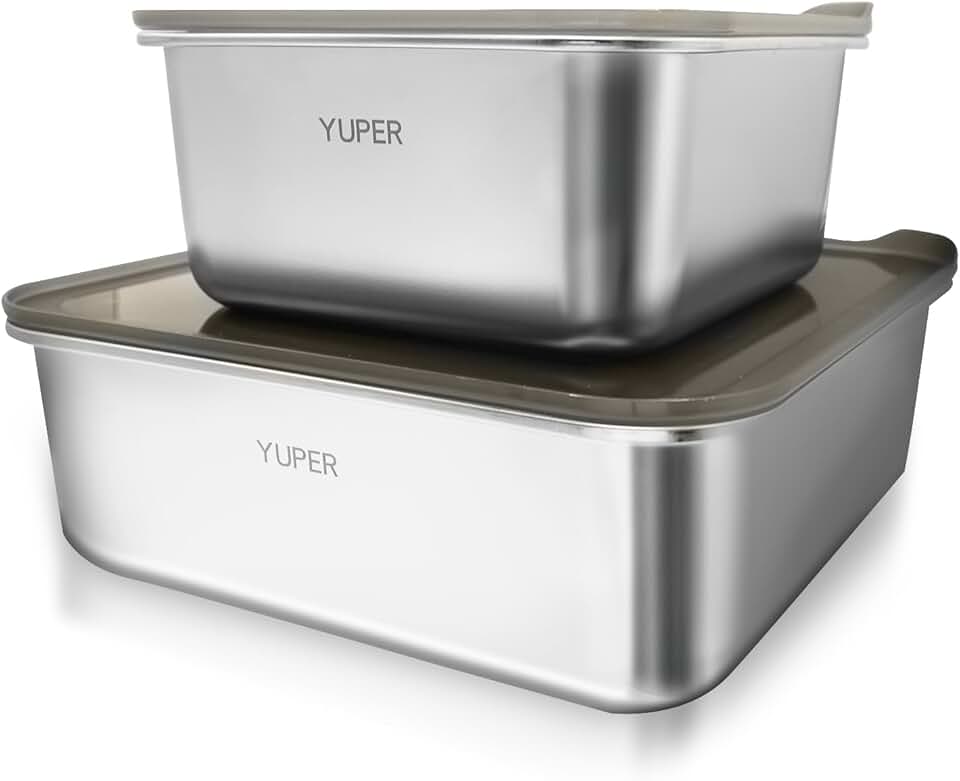 Stainless Steel Food Storage Containers, 2 Pack