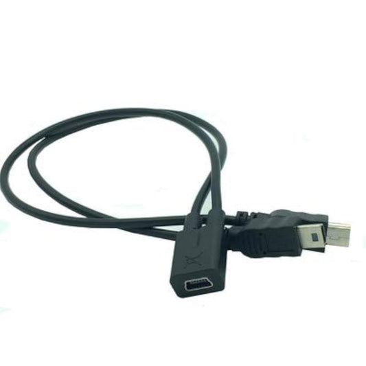 Mini USB splitter cable, 0.25m, 1 female to 2 male