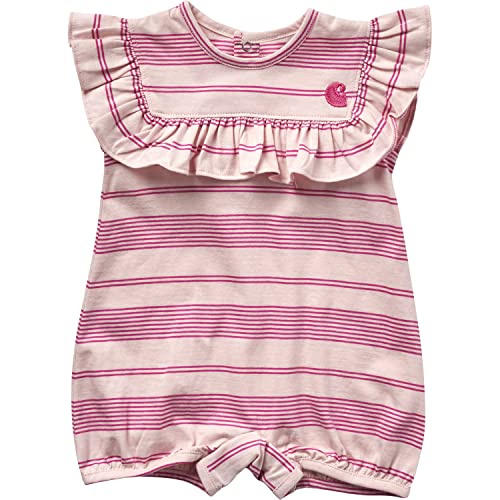 Baby Girls Sleeveless Stripe Romper, Strawberry Cream, 9 Months