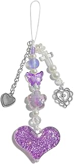 Pink Strawberry Heart Phone Charm for Women