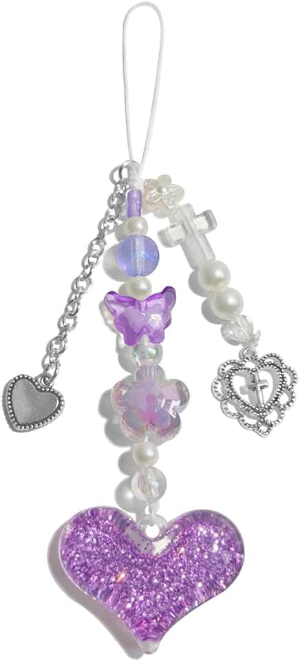 Pink Strawberry Heart Phone Charm for Women