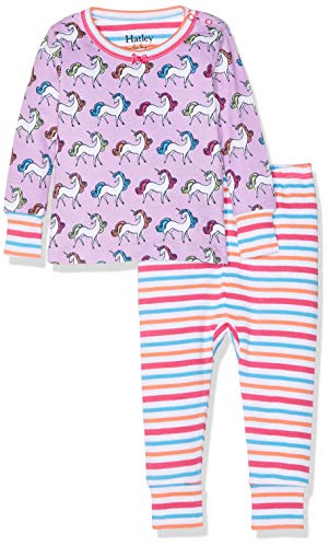 Baby Girls  Cotton Long Sleeve Mini Pajama Sets, Rainbow Unicorns, 3-6 Months