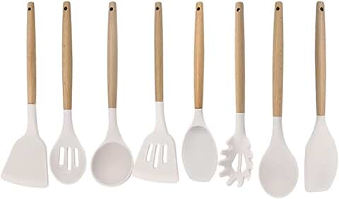 White Food Grade Silicone Kitchen Utensil Set