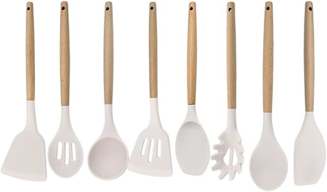 White Food Grade Silicone Kitchen Utensil Set