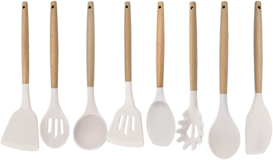White Food Grade Silicone Kitchen Utensil Set