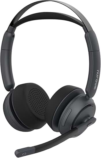 Wireless headset with mic for work and calls