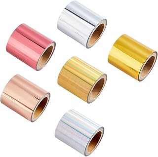 6 Rolls of 6 Colors Hot Foil Transfer Paper, 60m Total