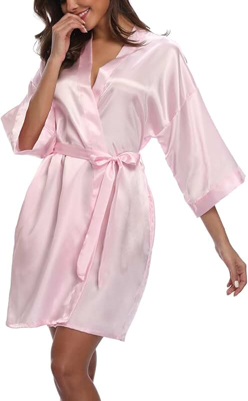 Women's Short Satin Robe for Bridal Party