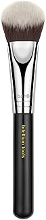 Large foundation and powder brush with soft synthetic fibers