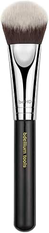 Large foundation and powder brush with soft synthetic fibers