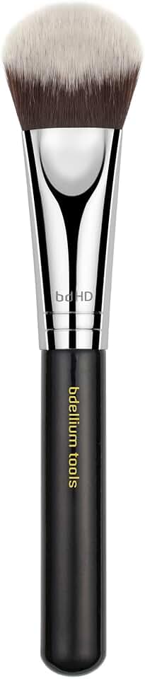 Large foundation and powder brush with soft synthetic fibers