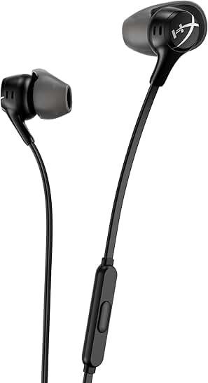 Earbuds with 14mm drivers, four eartips, case, microphone