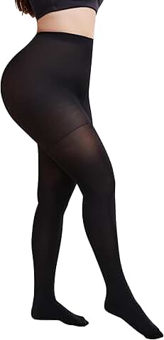 Plus Size Sheer Tights with Reinforced Toe