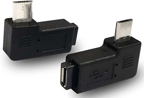 Micro USB 90 Degree Angle Adapter, 1 Pair
