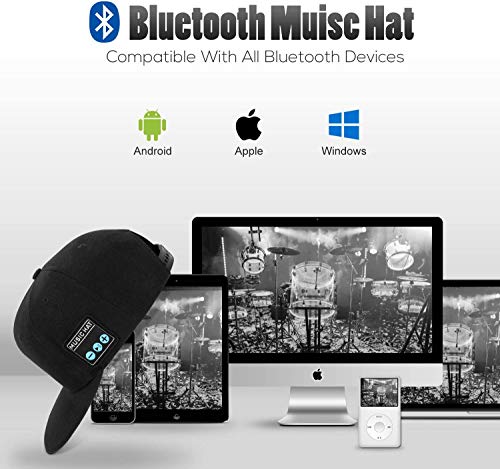 Hat with Bluetooth Speaker Adjustable Bluetooth Hat Wireless Smart Speakerphone Cap for Outdoor Sport Baseball Cap is The Birthday Gifts for Men/Women/Boys/Girls Black