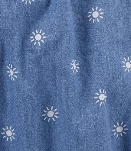 Baby Girls' Snap Up Cotton Romper (3 Months, Baby Blue Chambray)