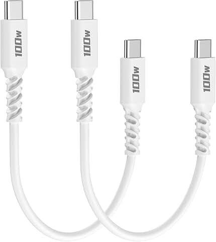 1ft USB C to USB C Cable, 2 Pack, Fast Charging