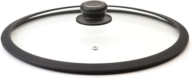 12.5-Inch Tempered Glass Cookware Lid with Silicone Rim