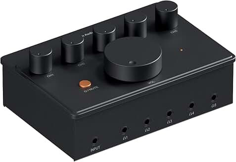 5-Channel Headphone Splitter Amplifier for Music and Studio