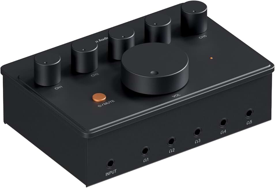 5-Channel Headphone Splitter Amplifier for Music and Studio