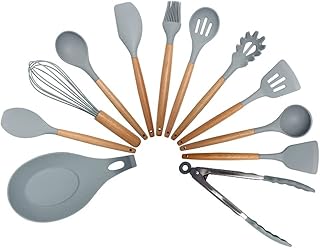 Kitchen Utensils Set with Wooden Handles, 5 or 12 Pieces
