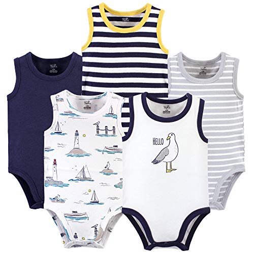 Unisex Baby  Cotton Bodysuits, Seagull, 3-6 Months