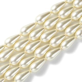 200 Pcs Glass Drop-Shaped Pearl Beads for Jewelry Making