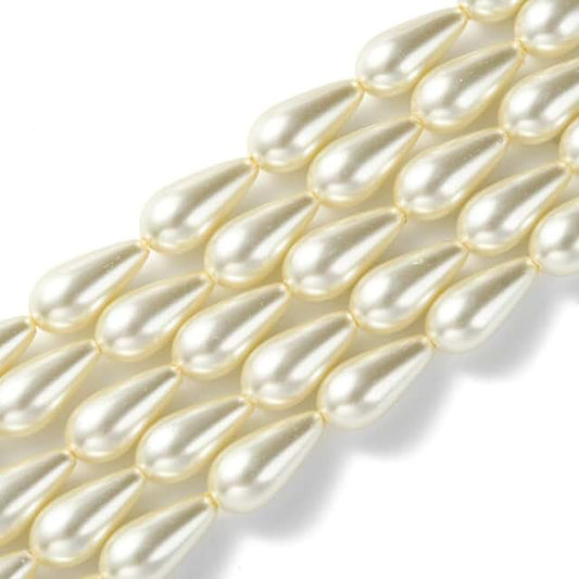 200 Pcs Glass Drop-Shaped Pearl Beads for Jewelry Making