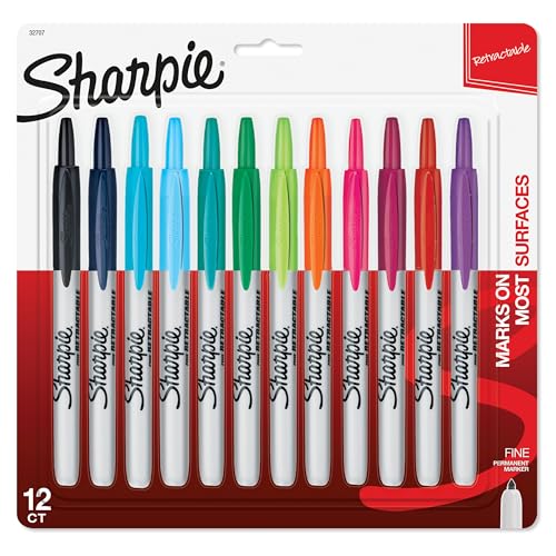 12 Assorted Fine Tip Permanent Markers