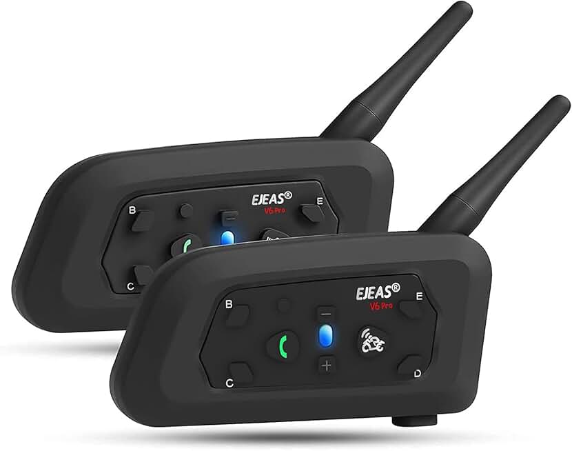 Motorcycle Bluetooth Intercom System for Helmet, 2-Pack