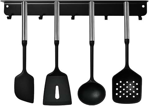 5-Piece Silicone Kitchen Utensil Set with Magnetic Holder