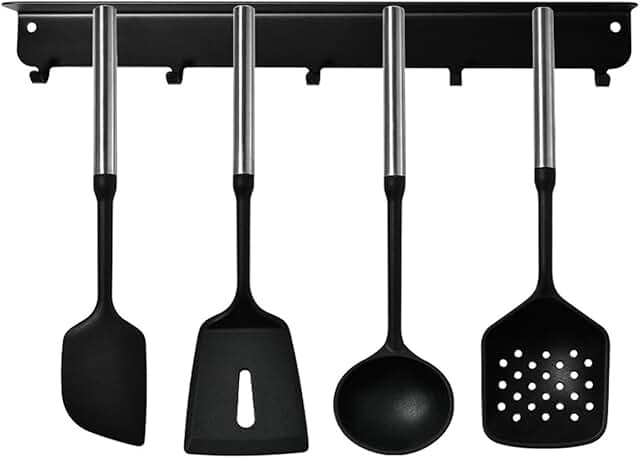 5-Piece Silicone Kitchen Utensil Set with Magnetic Holder