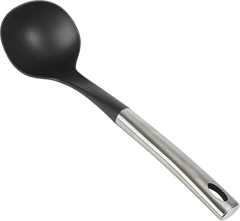 Heat-Resistant Nylon Ladle with Stainless Steel Handle