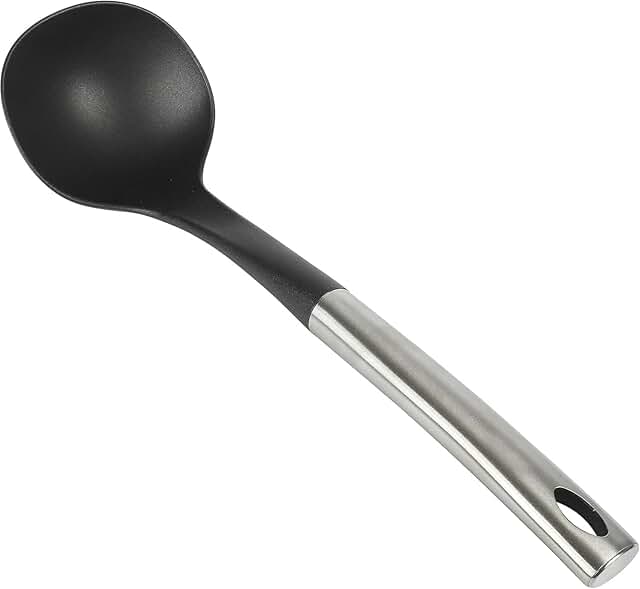 Heat-Resistant Nylon Ladle with Stainless Steel Handle