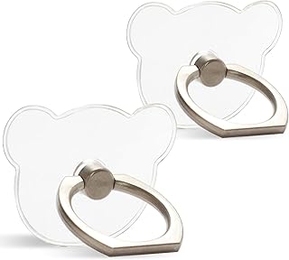 Two clear finger ring phone holder stands