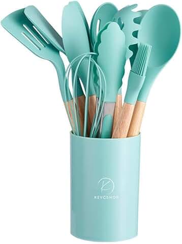 12-Piece Silicone Kitchen Utensil Set with Holder