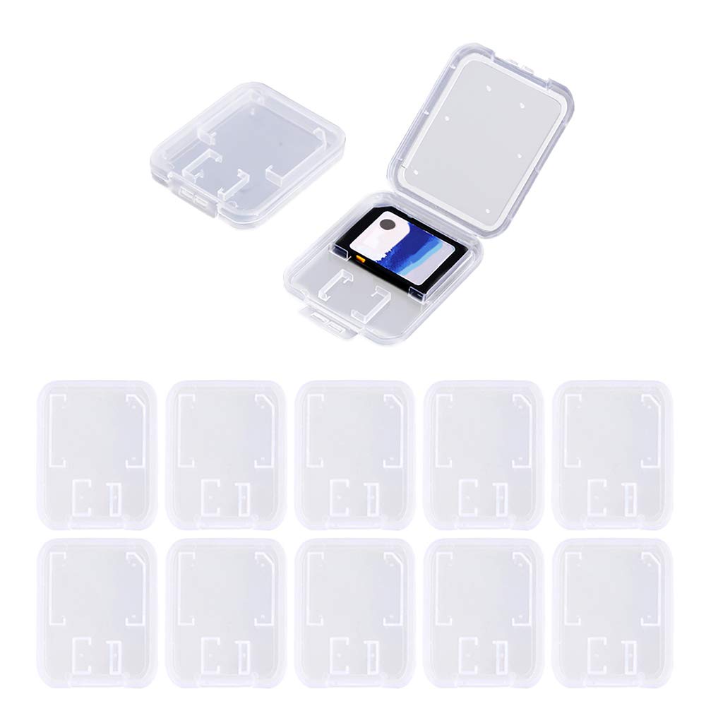 10 Clear Plastic Memory Card Cases
