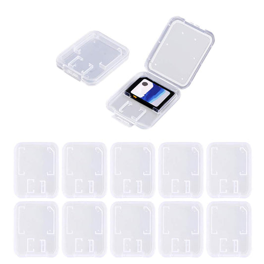 10 Clear Plastic Memory Card Cases