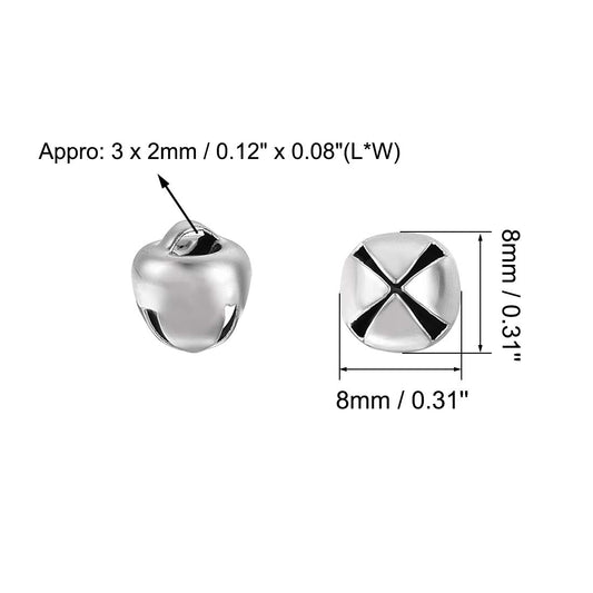 150 Pack Silver 8mm Jingle Bells for DIY Crafts