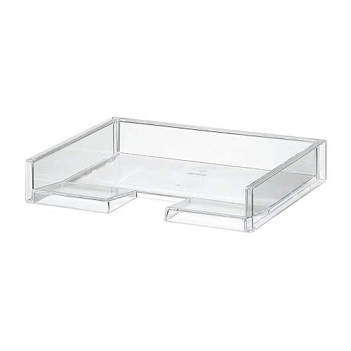 Landscape clear stackable file tray, 13.27" x 10.16" x 2.44"